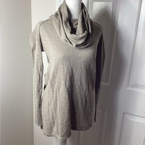 if it were me Taupe Cowl Neck Sweater